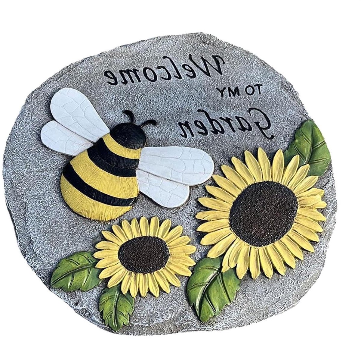 Tuin Stapsteen - Decoratieve Steen Pad - Tuinpad Aanleggen - Zonnebloem Bijen Design - 235 cm - Standaard