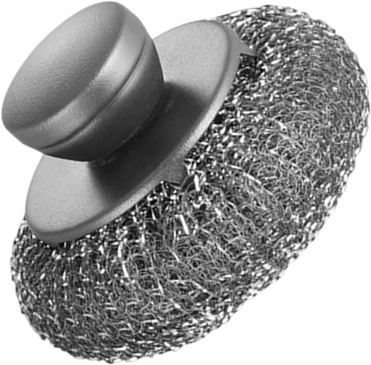 Roestvrijstalen Schrobber - Metalen Scrubber Pottenwasser - Barbecue Reinigen - Ergonomisch Ontwerp - 9x6.5 cm - Grijs