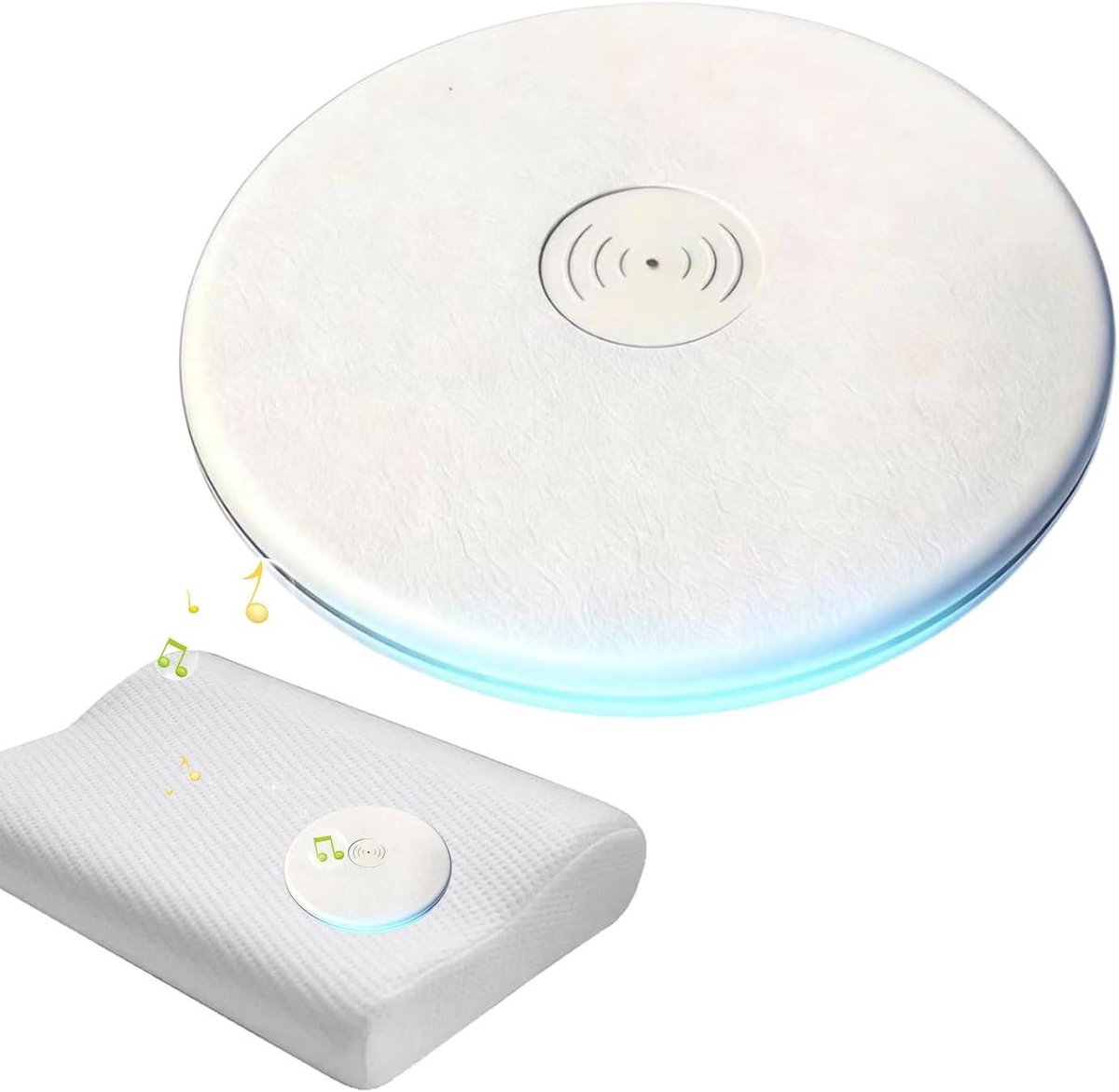 Onderkussen Luidspreker - Slaaphulp Botgeleiding - Rustgevend Slapen - Privé Audio Ervaring - 2 x 10 x 2 cm - Wit