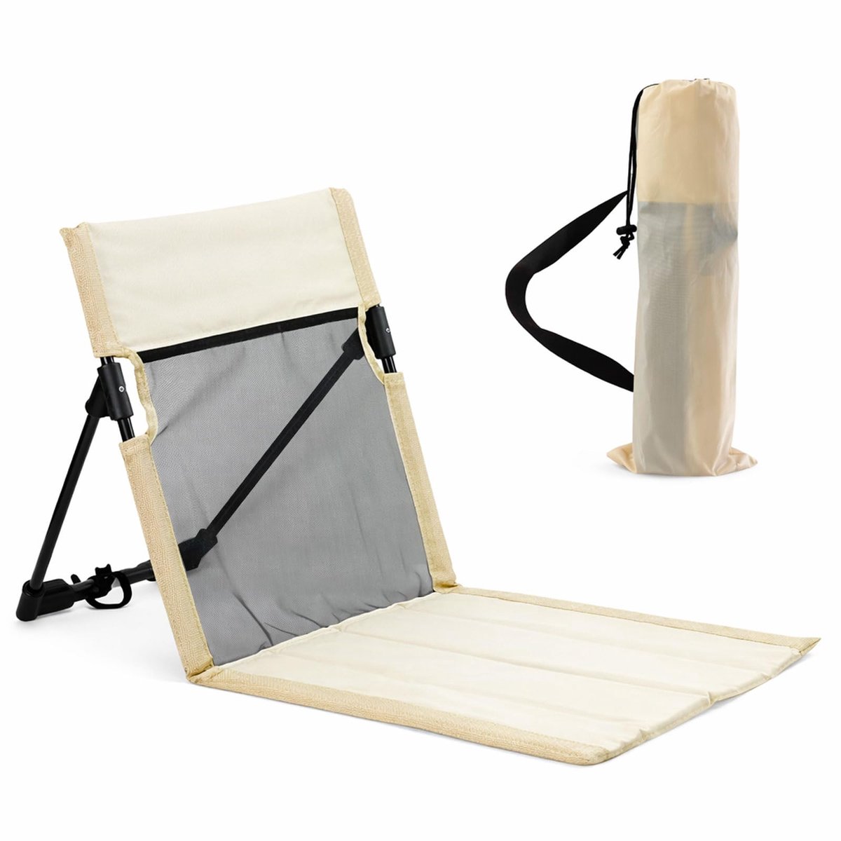 SnelShoppen - Draagbare Strandstoel met Verstelbare Rugleuning, Inklapbare en Lichtgewicht Strandstoel voor Camping, Buiten, Strand en Reizen - Ademen