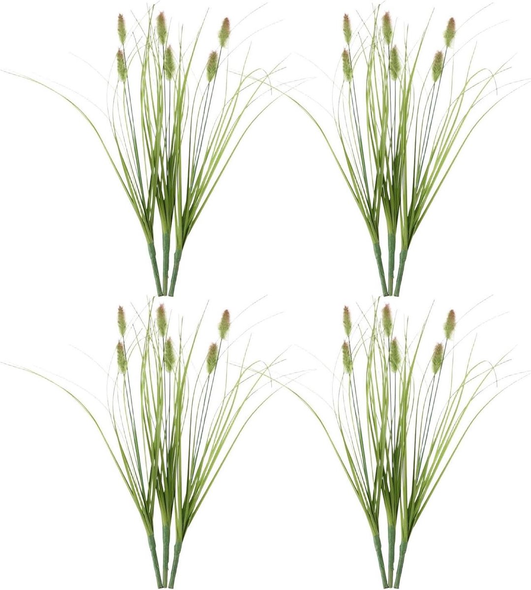 Kunstgras Stelen - Nep Grasplanten - Decoratie Huis - Realistische Textuur - 37 cm - Groen