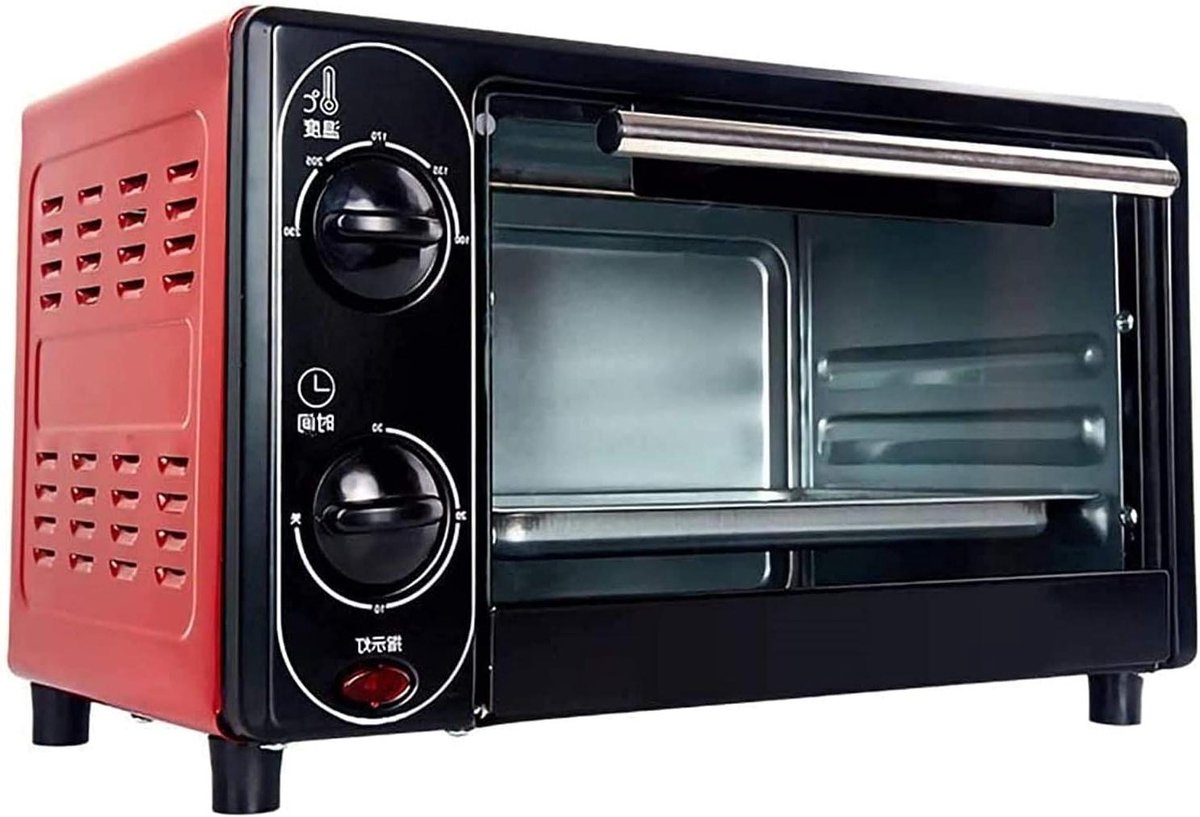 Mini oven Kleine keukenoven Bakken en grillen 1500W snelle verwarming 12 liter capaciteit Rood