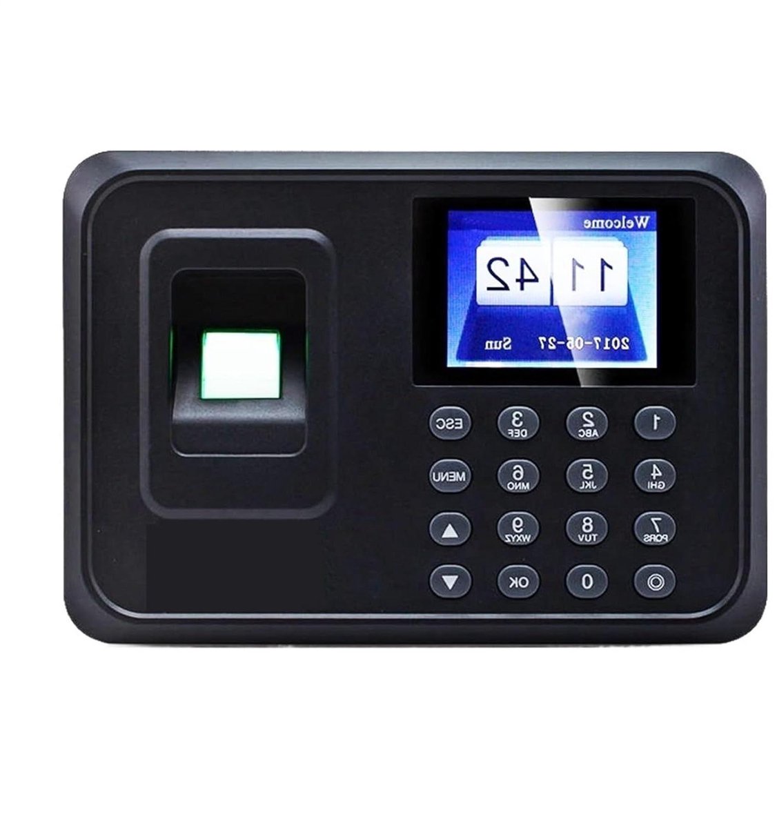 Aanwezigheidssysteem - Tijdklok Recorder - Medewerkers Registreren - Biometrisch Vingerafdruk - 1000 Vingerafdrukken - Zwart