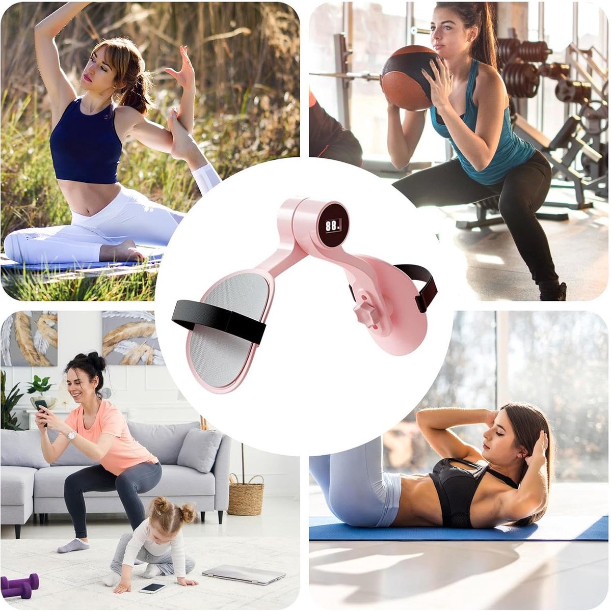 Binnenbeen Trainer - Bekkenbodem Trainer - Postpartum Herstel - Data-Gestuurde Training - Max Breedte 29 cm - Roze
