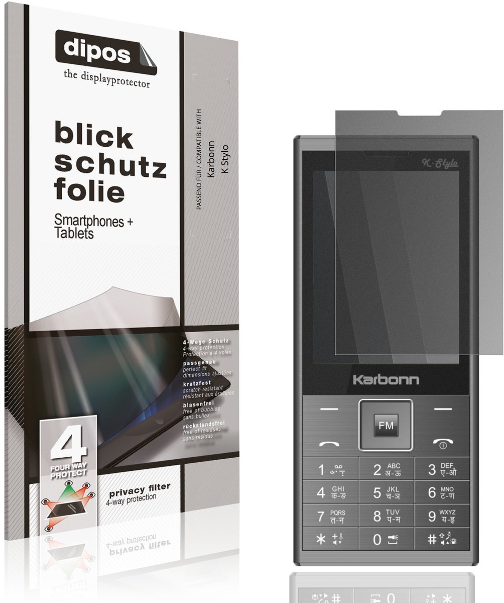 dipos – Matte Privacy Screenprotector geschikt voor Karbonn K Stylo | Anti-Spy Beschermfolie