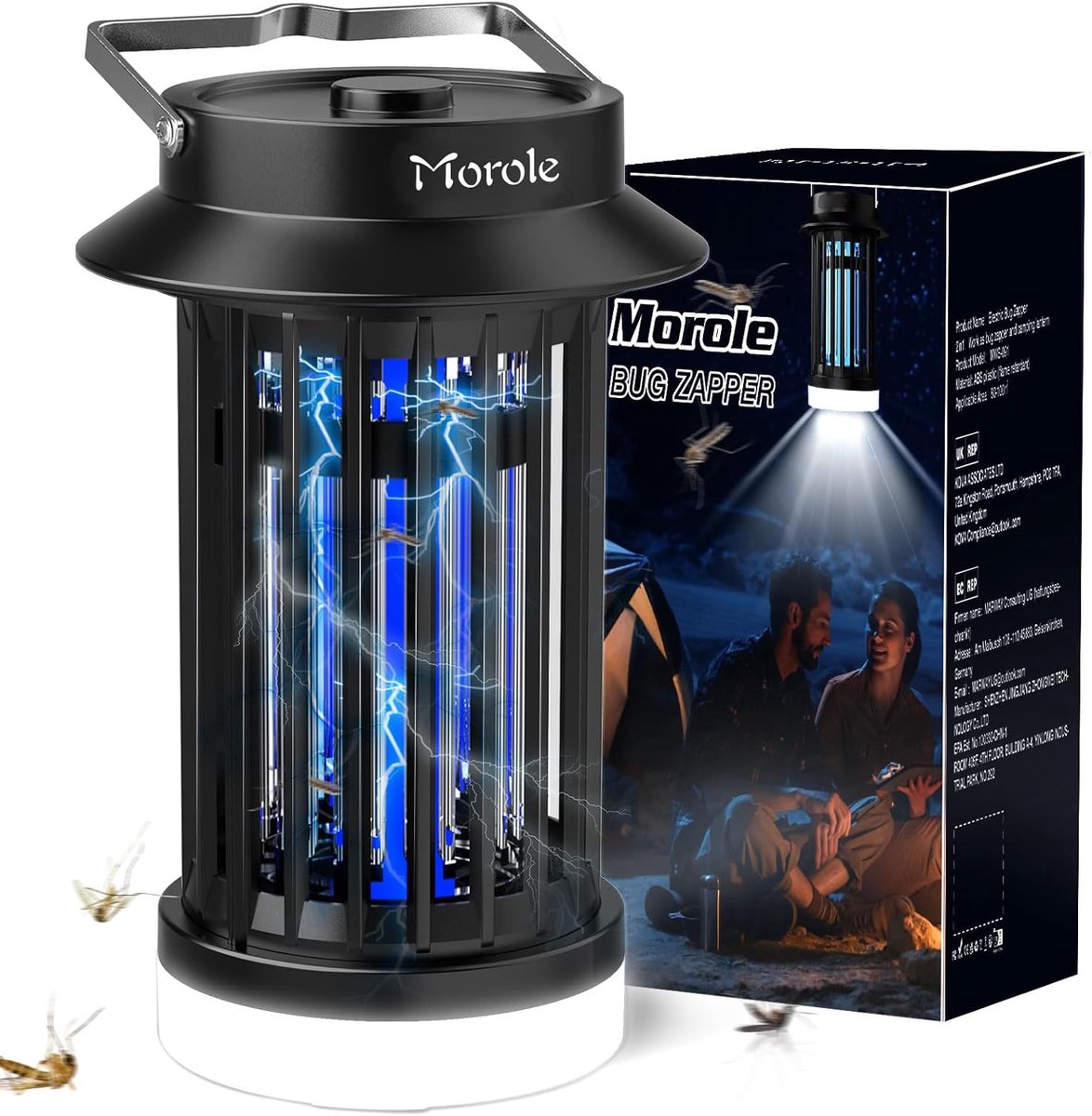 SnelShoppen - Morole UV-LED Muggennet Lamp - DC Elektrisch Muggennet - USB Muggenlamp met Aanraakbescherming - Ideaal voor Camping, Tuin, Sport in de