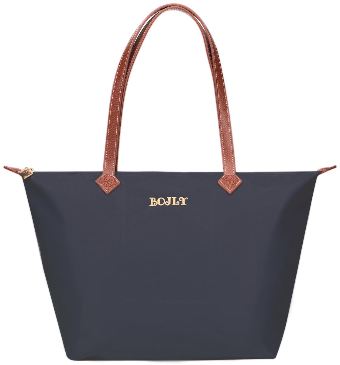 SnelShoppen - Grote Shoppertas Dames, Lichte Opvouwbare Handtas, Waterdichte Nylon Schoudertas Met Ritssluiting Voor Werk, School, Winkelen, Reizen -