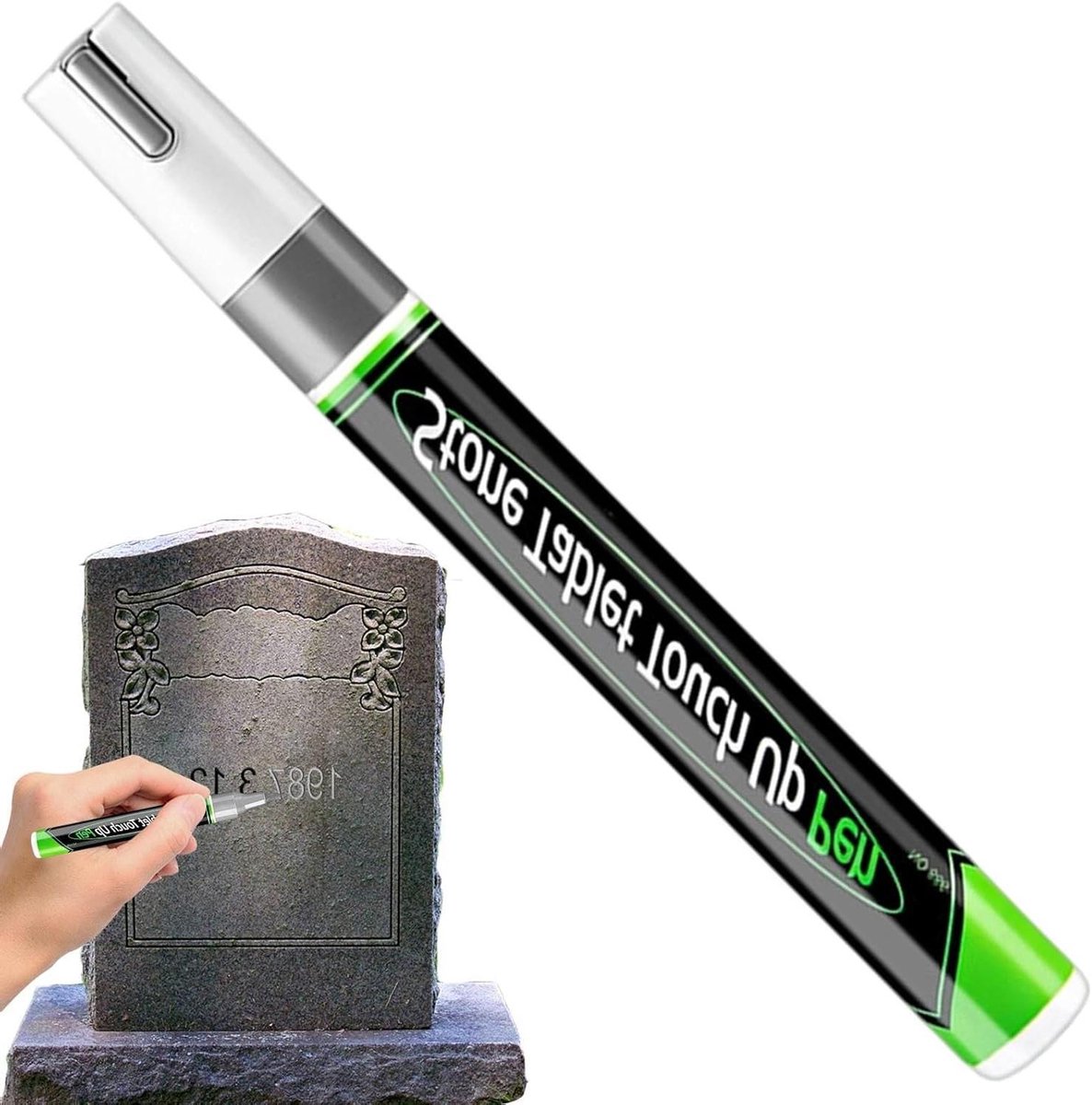 Verfpennen voor hout - Restauratie markers - Grafsteen belettering - UV-bestendig waterdicht - 3 mm tip - Zilver