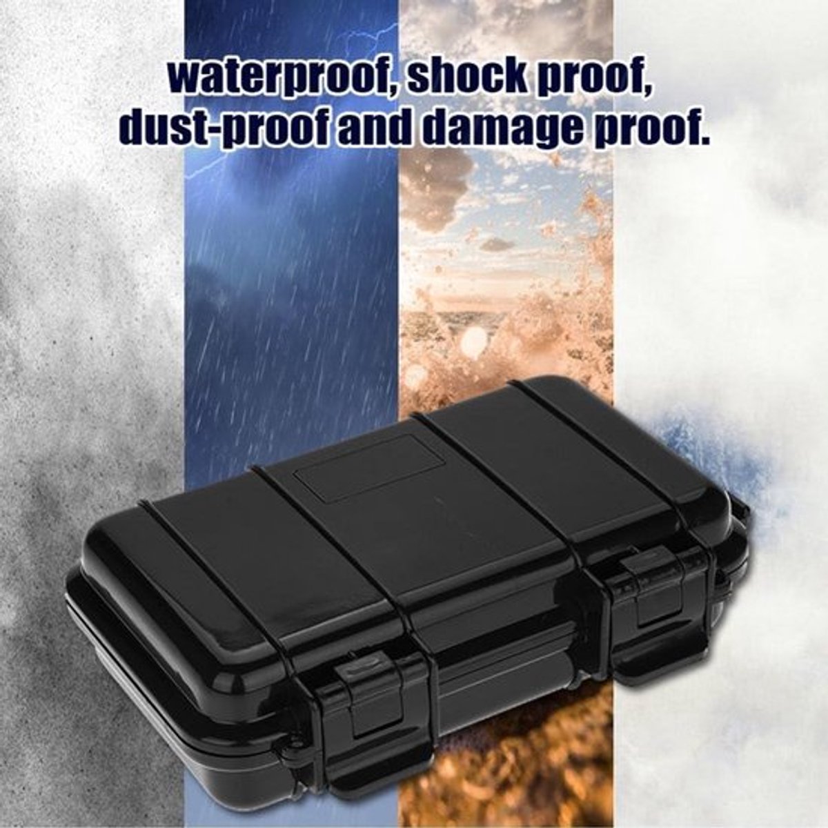 Waterdichte opbergkoffer voor buitenactiviteiten - Stoot- en drukbestendig - Geschikt voor survival, kamperen en meer - Afmetingen 190 x 120 x 52 mm