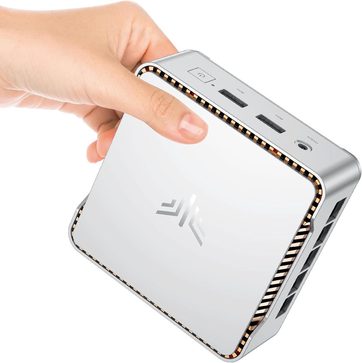 Mini PC - Compacte Computer - Kantoorwerk - Stille Werking - 10 x 10 x 3.5 cm - Zilver