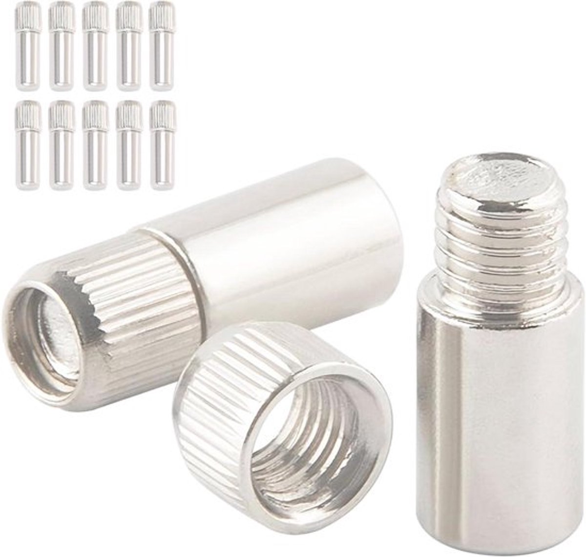 Set van 12 plankbeugels voor kledingkasten - Bevestigingspinnen voor planken - Montagesteunen voor kastplanken met moeren - 6mm diameter pin