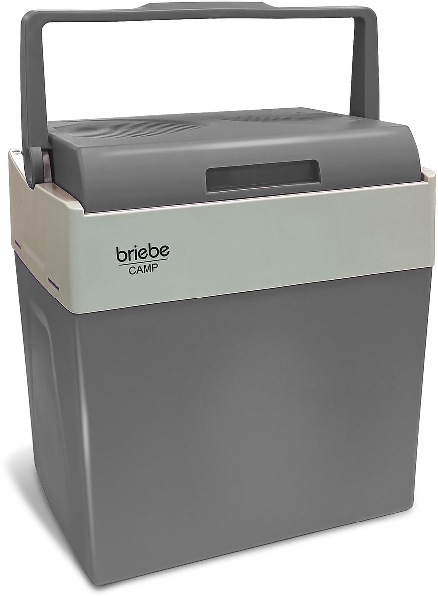 SnelShoppen - Draagbare elektrische koelbox 28L, auto, camping, 12V/220V, koeling & warmhouden, energiebesparend, grijs, ideale koeloplossing voor rei