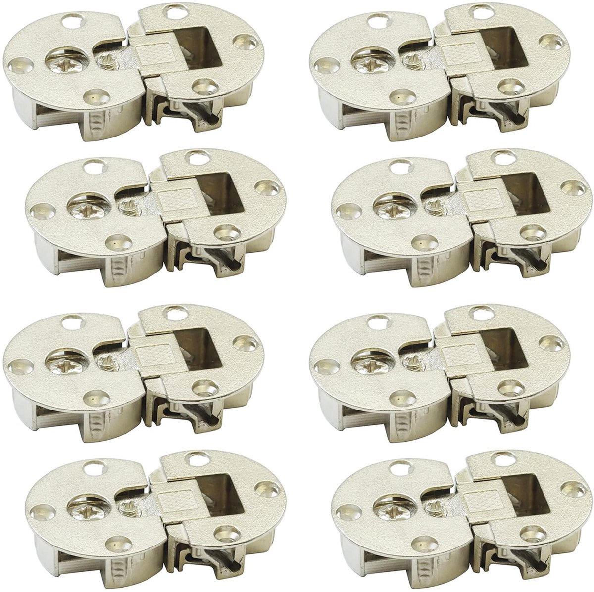 Dailygoods - 3D Verstelbare Klep Scharnier voor Kastdeuren - Set van 8 Stuks