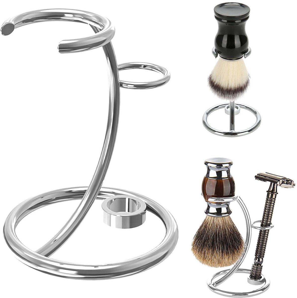 Dailygoods- Scheerkwaststandaard Draagbaar - Roestvrij Staal - Scheermeshouder - Scheermes/kwaststandaard - Verstevigde Constructie - Modern Ontwerp - Scheerstandaard