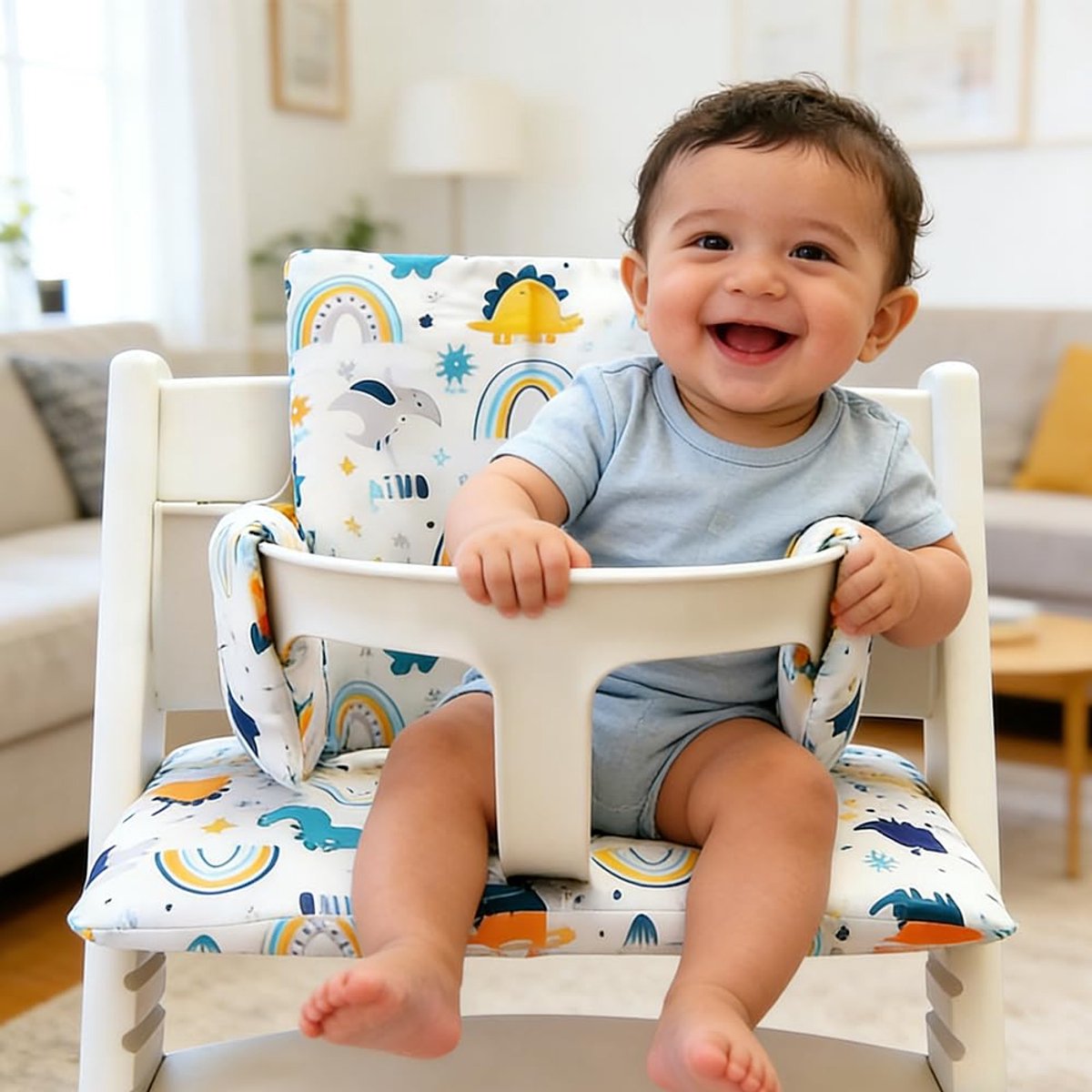 Dailygoods- Zitkussen voor Tripp Trapp - Zacht en huidvriendelijk - Ademend en duurzaam - Optimale ondersteuning - 46 x 28 cm - Afneembaar en wasbaar - Kinderstoelkussen