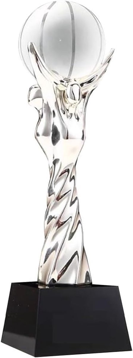 Basketbal Trofee - Prijzen Kampioenschap - Sportevenementen - Metalen Kristallen Design - 8x28cm - Zilver