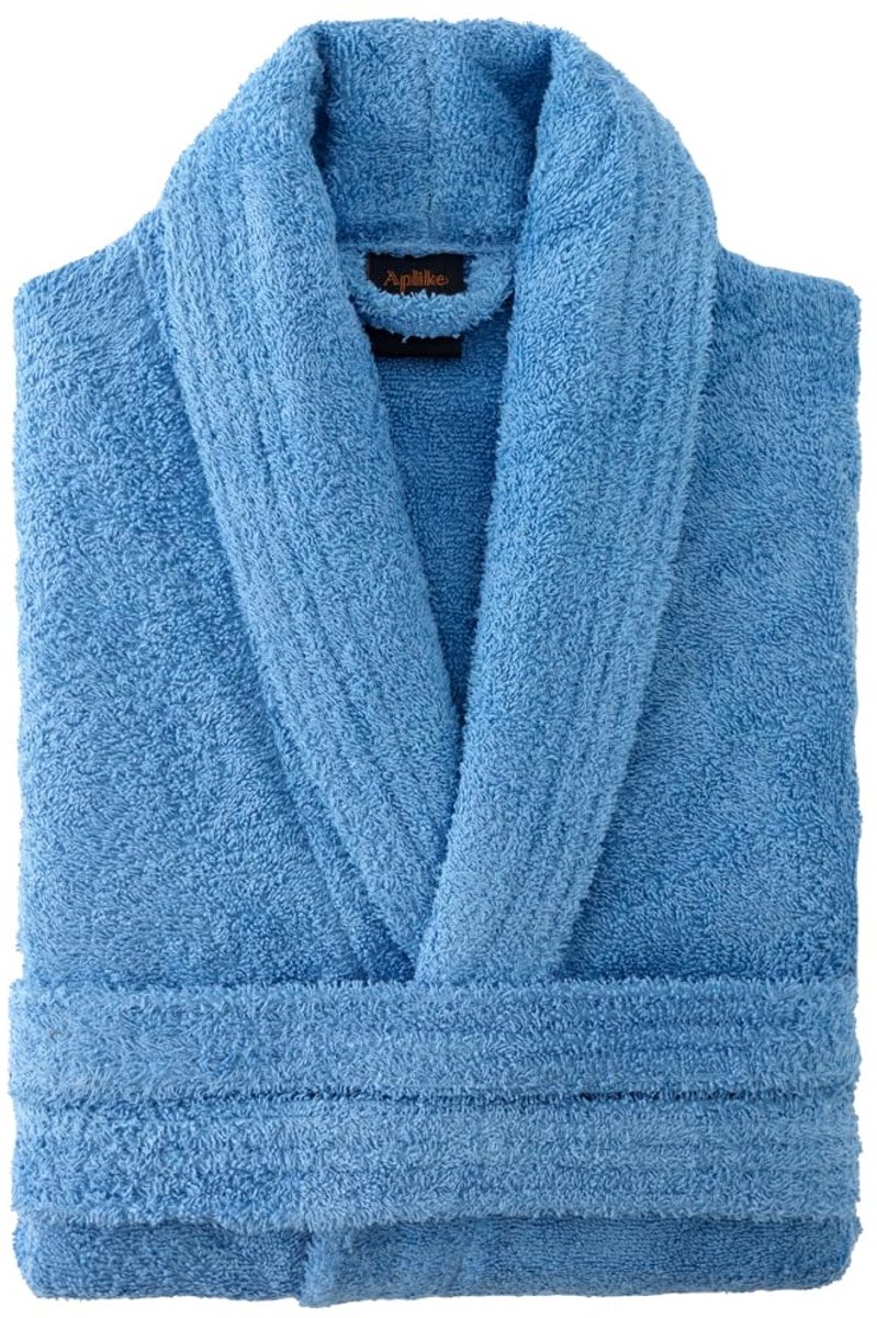SnelShoppen - Unisex Badjas L - Douchebadjas voor Heren en Dames - 100% Katoen - 500g/m2 Badstof - Zacht, Absorberend, Met Riem en Zakken - Perfect vo