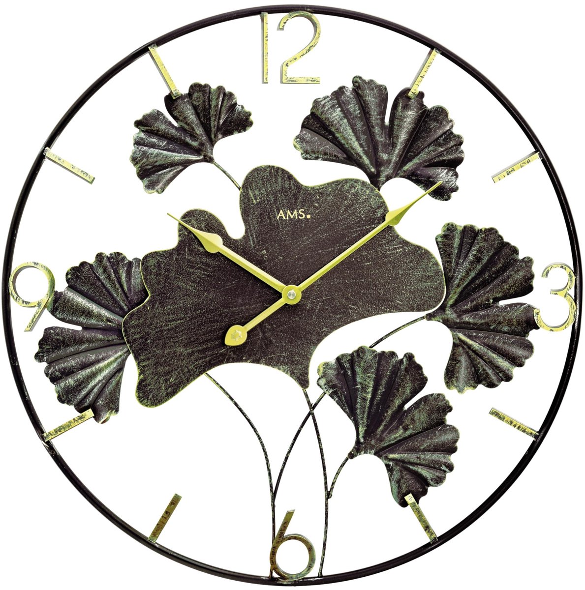 Wandklok - Quartz - Gouden wijzers - 50 cm