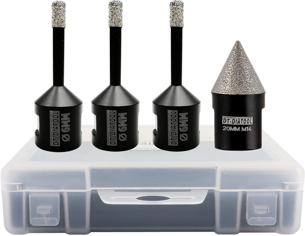 Diamant Boor Set - 6 mm met 20 mm Velling voor Porselein en Tegels