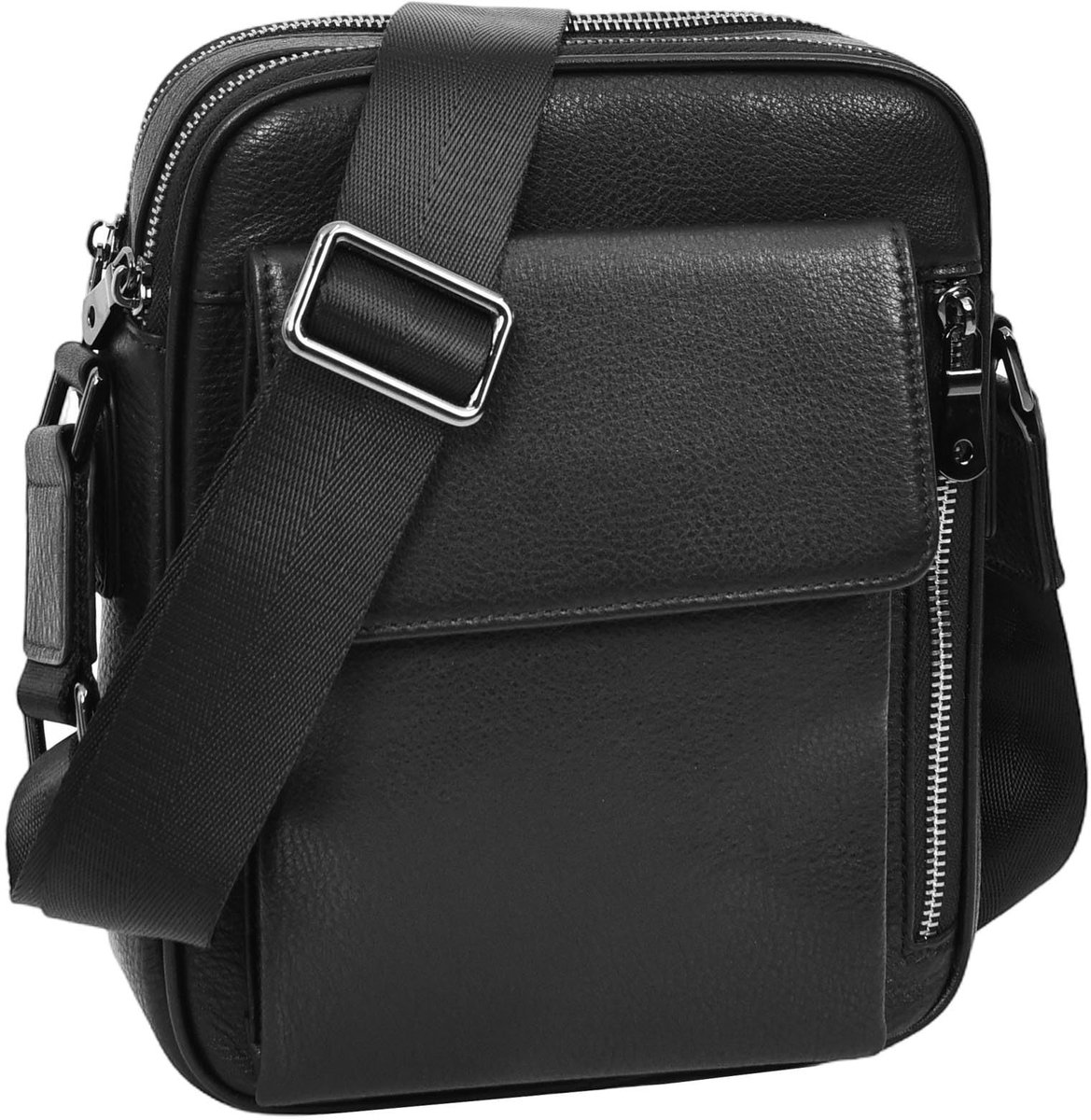Heren Messenger Bag van Echt Leer - Medium Zwart