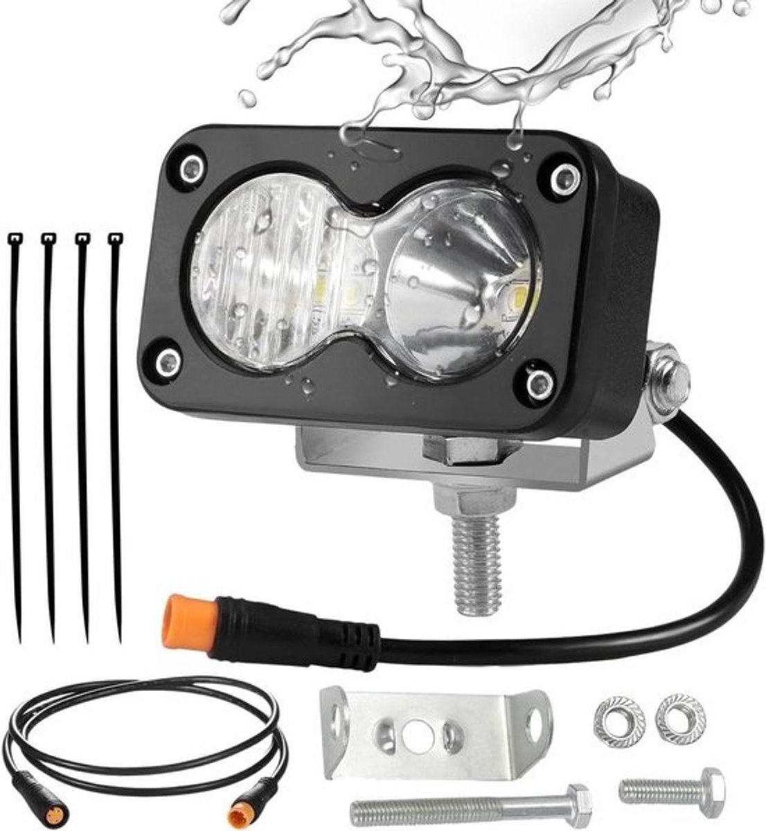 Fiets Koplamp LED - Fietsverlichting Voor - Nachtelijke Fietstochten - Superhelder Waterdicht - 20W - Geel Licht