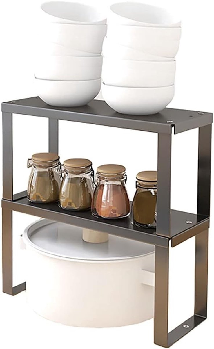 Roestvrijstalen Kastplank Set van 2, Ideaal voor Keuken of Badkamer, 30x12x15cm
