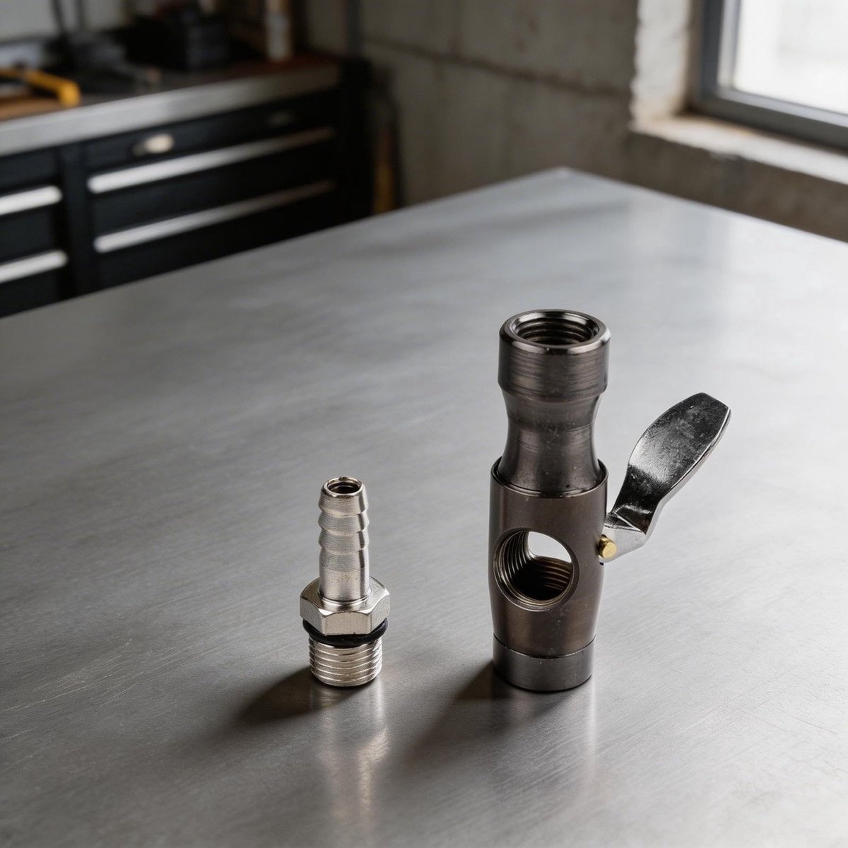 Auto drukmeter inflatie nozzle - Lekvrije verbinding zwart