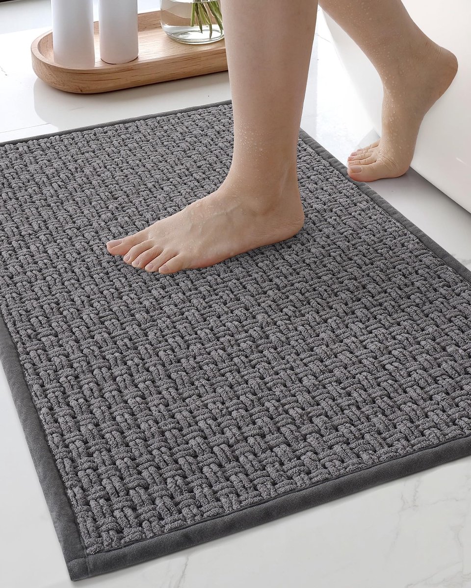 Badmat - Absorberend en Antislip - Grijs - 40 x 60 cm