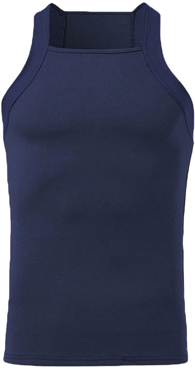 Mouwloze Tanktop Heren - Slim Fit en Effen - Marineblauw