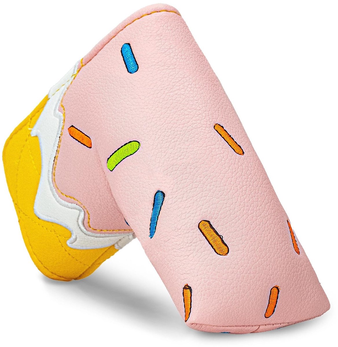 Golf Putter Hoes - Handgemaakt PU Leer - Geel
