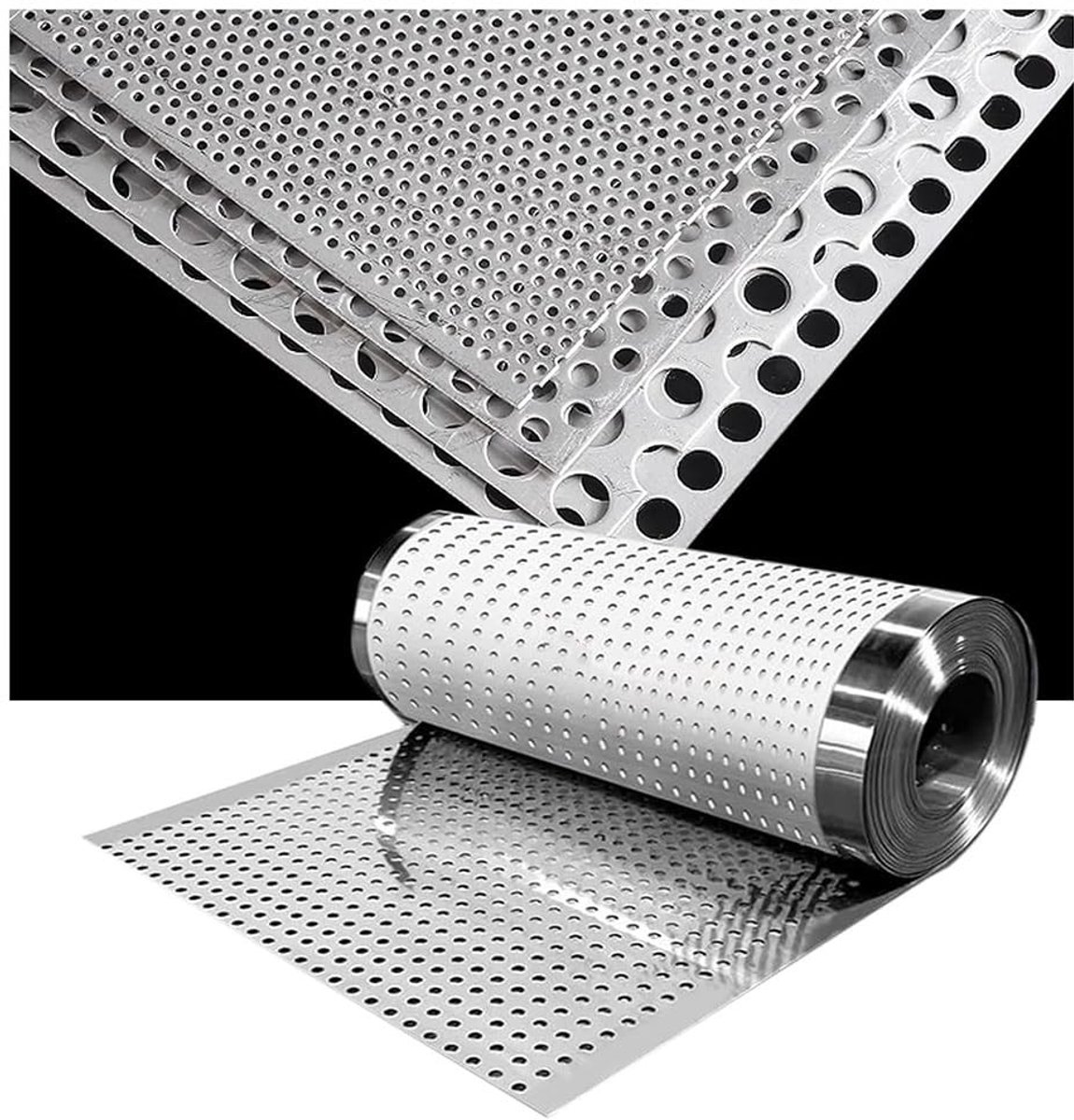 Perforated Metal Sheet - 304 Plaat met 8mm Gaten - 0.8x10m