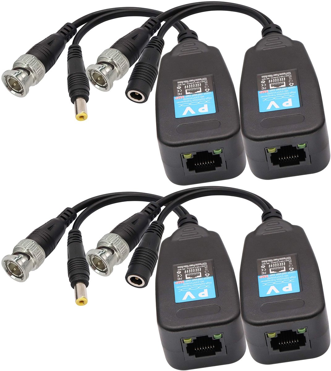 Video Balun RJ45 naar Transceiver - Voor camera's