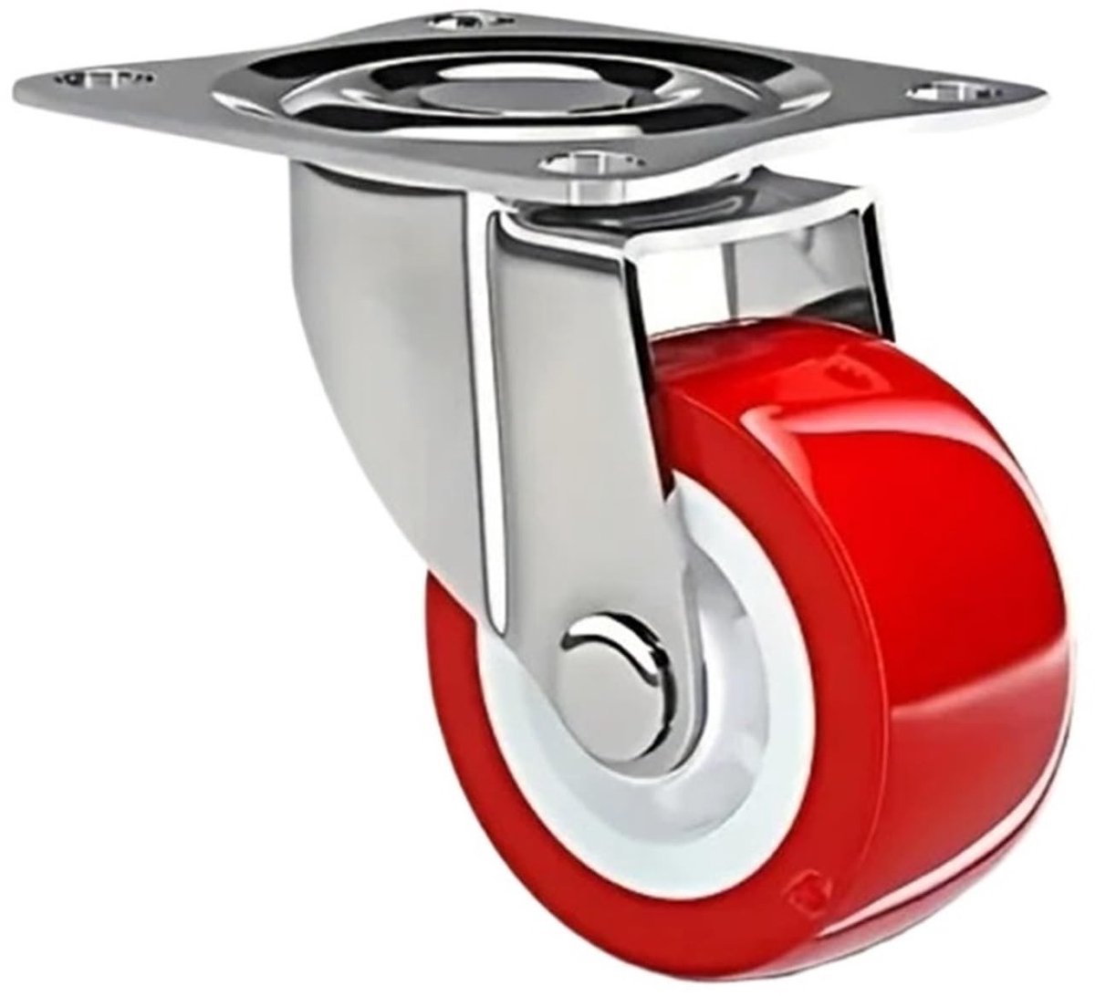 Meubelwielen Set - 4 Stuks - 1,25/2,5 Inch - Rood PVC
