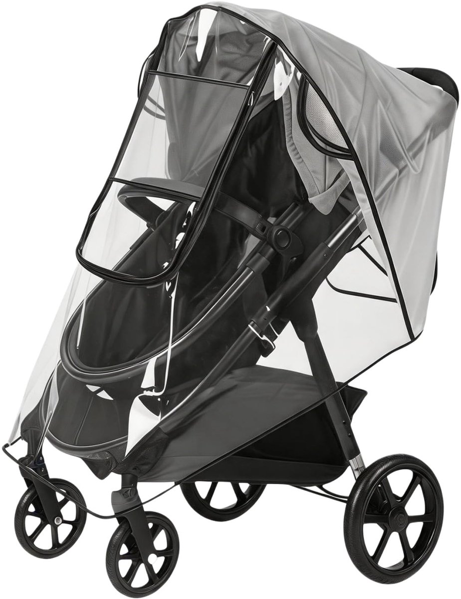 Regenhoes voor Kinderwagen - Met Groot Venster