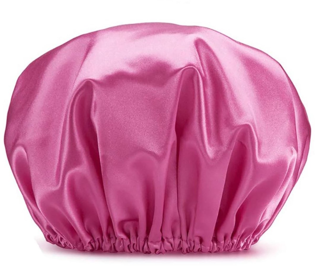Douchemuts voor Dames - Dubbellaags - Waterdicht - Rozenrood