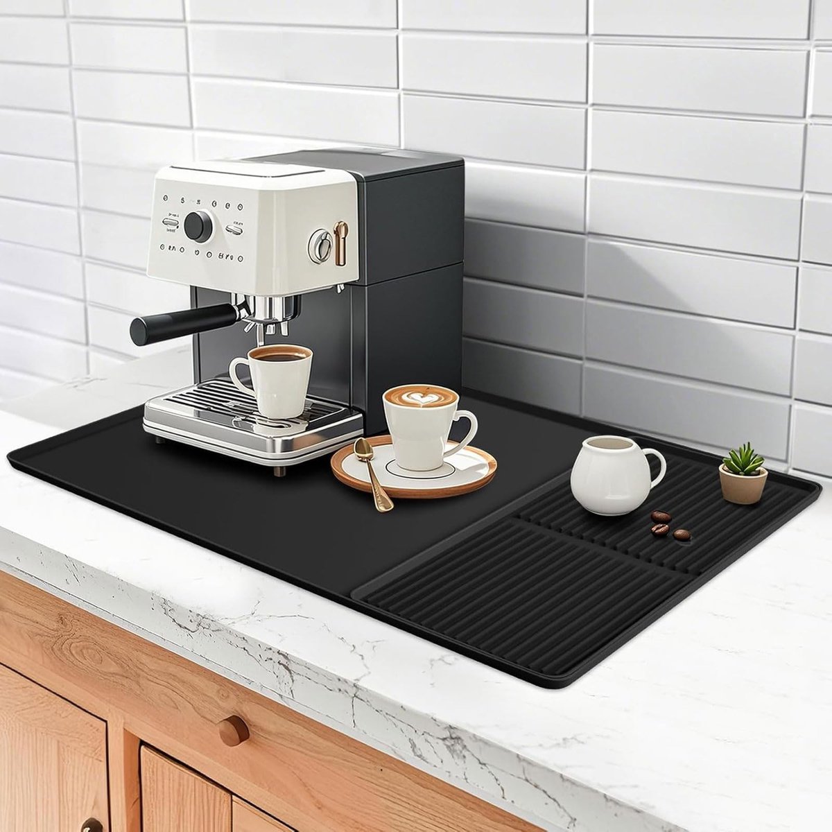 Silicone Afvoer Mat - 61 x 40.5 cm - Zwart