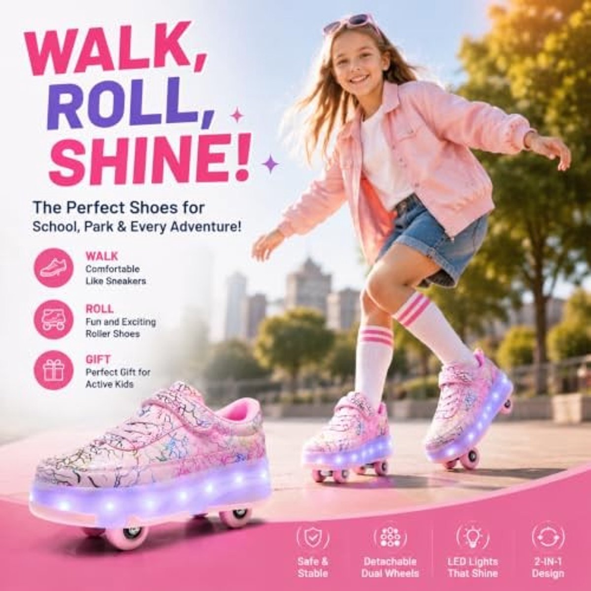 Afneembare Rolschaatsen voor Kinderen Blauw