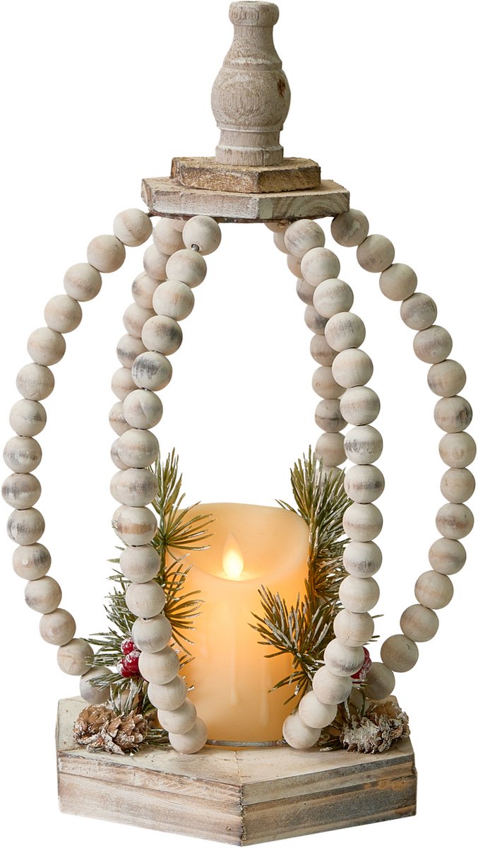 PAJARVI - LED-kerstdecoratie - Lichtbruin - Dennenhout