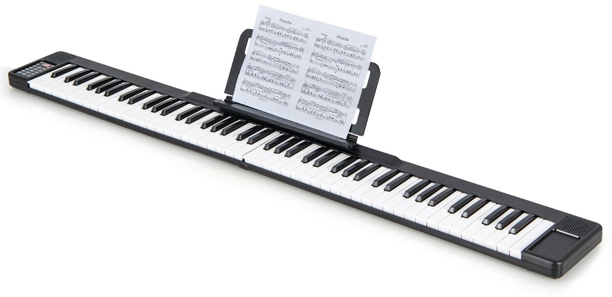 SureDeal® - Muziekinstrument - Toets Opvouwbare Digitale - Bluetooth MIDI Functie - Sustainpedaal - Beginners - 137x16,5x5 cm - Donkerbruin