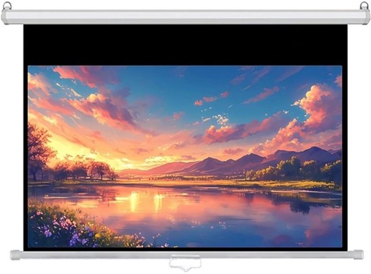 Projectiescherm - Filmscherm Beamer - Thuisbioscoop Presentaties - Automatische Vergrendeling - 60 inch - Mat Wit