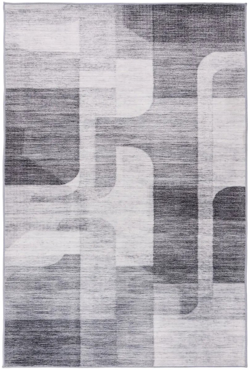 Dutch XXL Wasbaar Vloerkleed | Tapijt | Vegas | Vlakken | Zilver | 160x230 cm