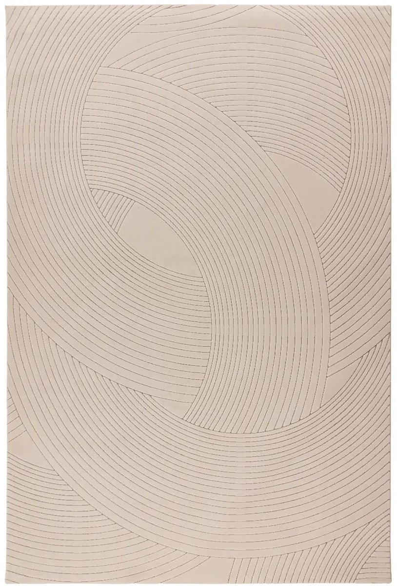 Dutch XXL Japandi Vloerkleed | Tapijt | Napoli | Bogen | Taupe | 160x230 cm