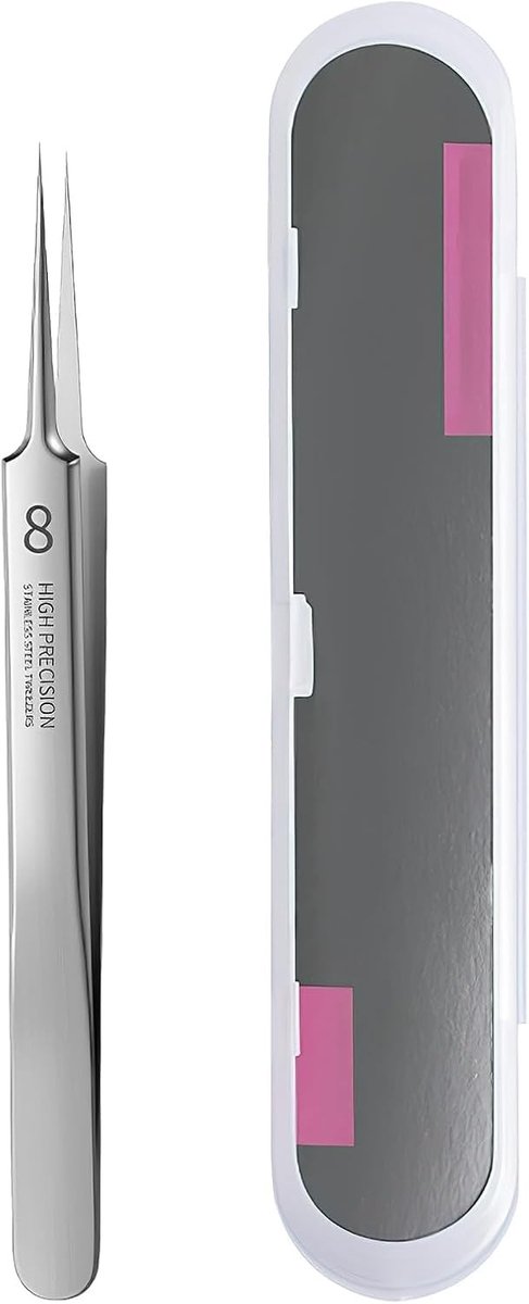 Precisie pincet voor het verwijderen van splinters en haartjes, roestvrij staal met fijne punt