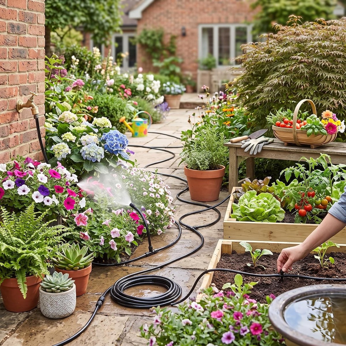 Automatisch sproeien met slangverstuivingsmondstukconnector 15 mm voor druppelirrigatie van bloemen en planten, ideaal voor tuinonderhoud en waterbesparing
