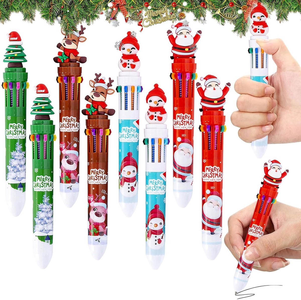Kleurige balpen set voor kinderen, perfect als kerstcadeau voor schoolbenodigdheden en studenten