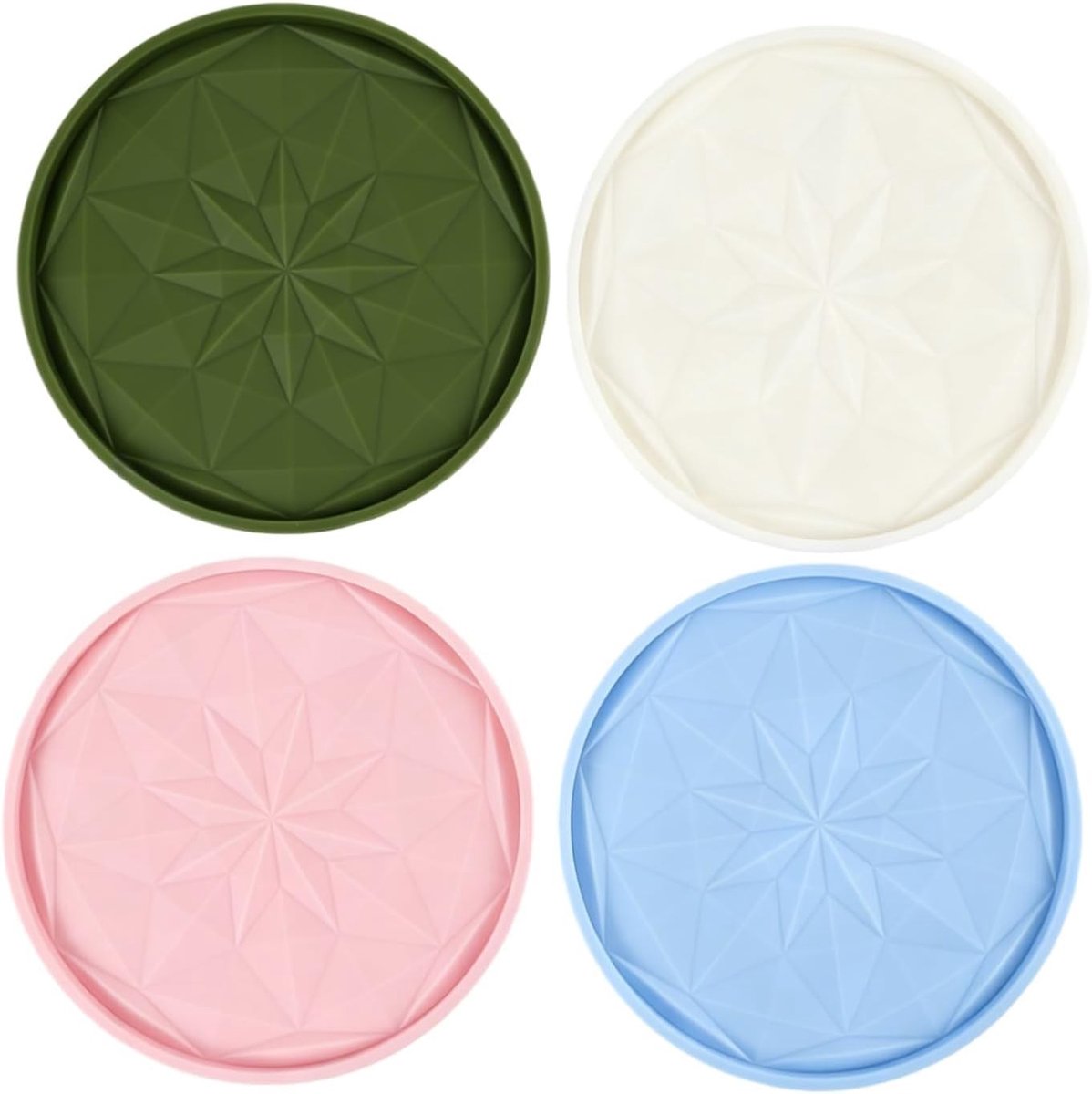 Set van 4 Herbruikbare Siliconen Deksel voor Yoghurtpotjes, Multifunctioneel, Geschikt als Onderzetters voor Glazen en Bekers, Voedselveilige Silicone