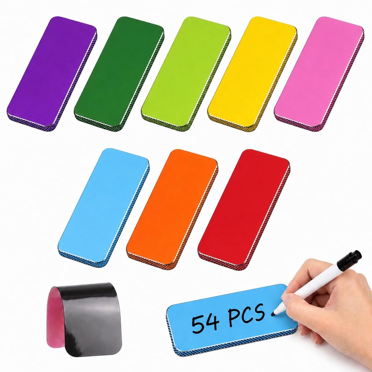 Beschrijfbare Magneetstrips - 9 Kleuren 80 x 30 mm