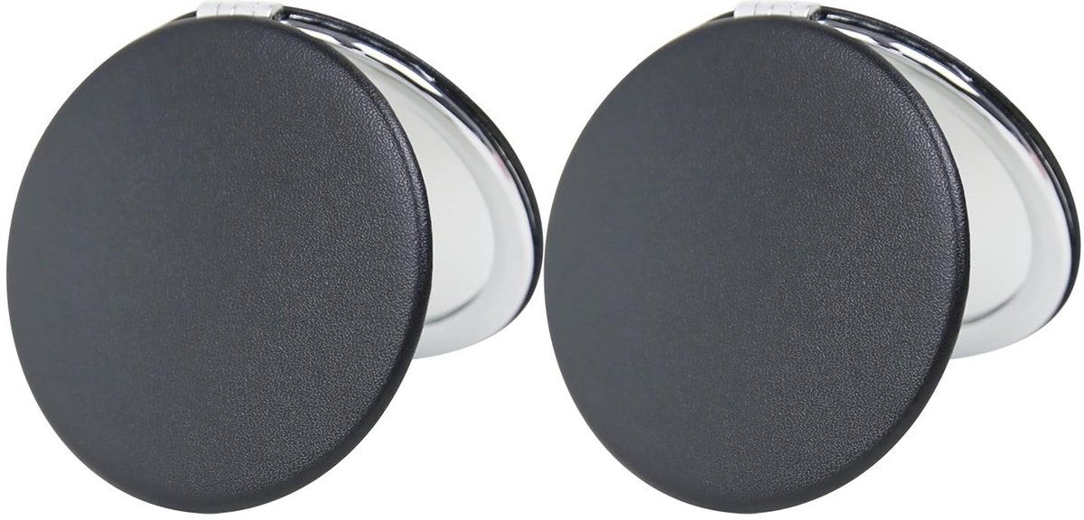 Compact Reismirror - Dubbelzijdig, Zwart, 2.8 Inch