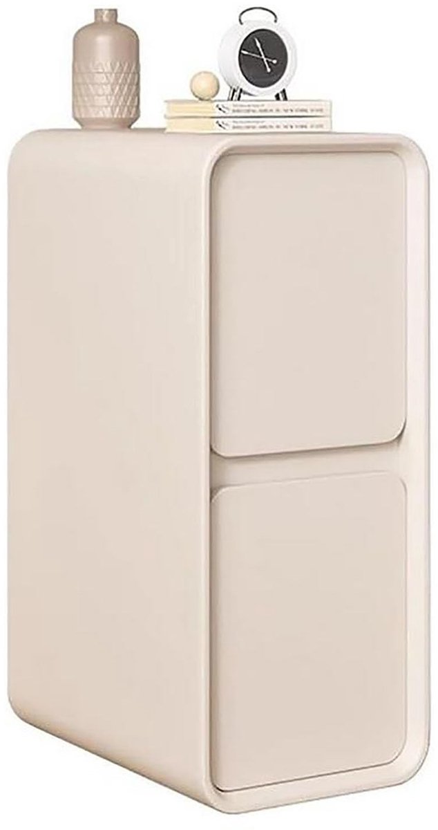Smalle Bedside Table - Dubbel Laags en Kunstleer