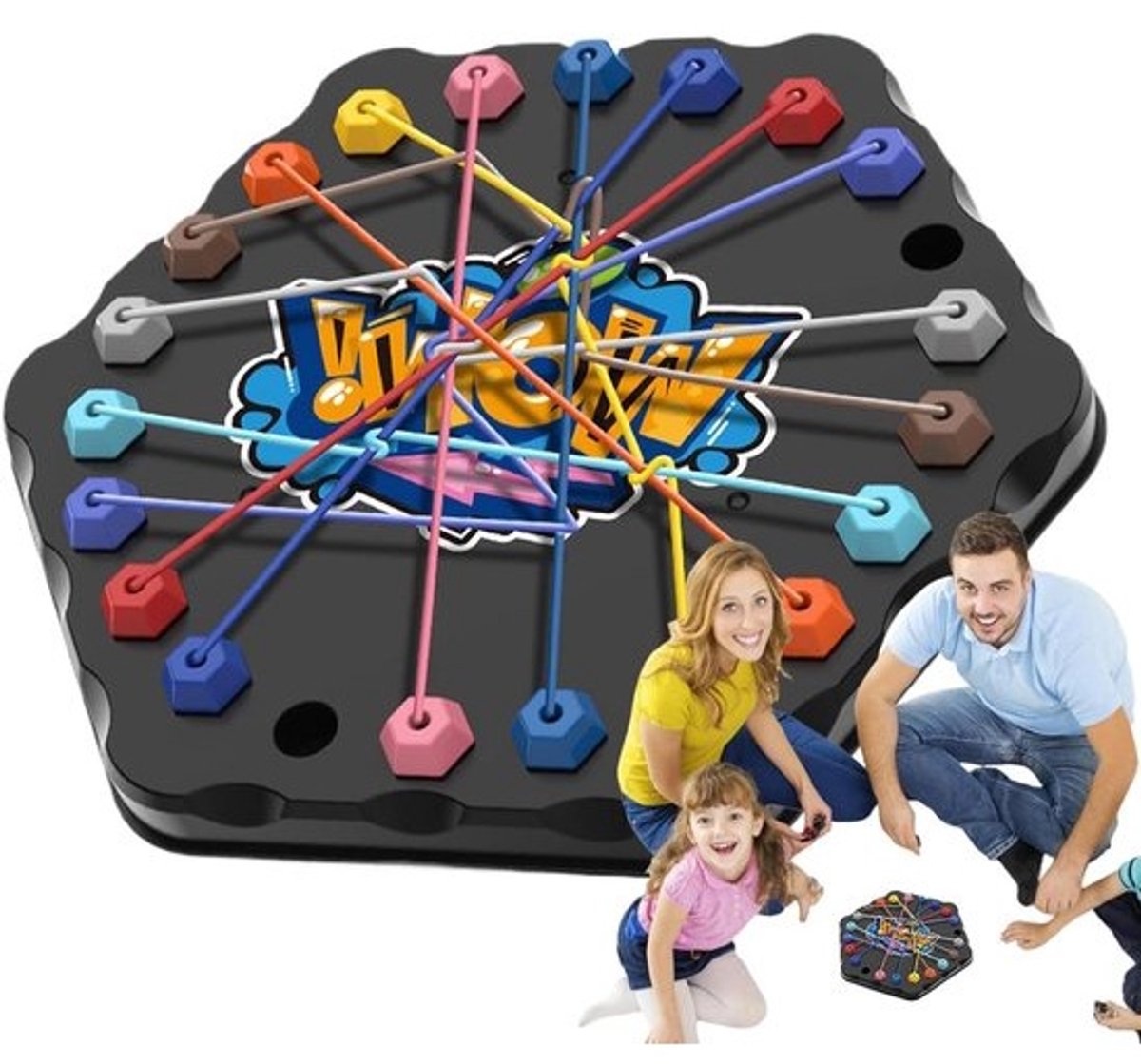 Ontwarringsspel Touw Puzzel - Logica Spel Veterspeelgoed - Fijne Motoriek Trainen - Logisch Denkoefening - 20 x 18 cm - Zwart